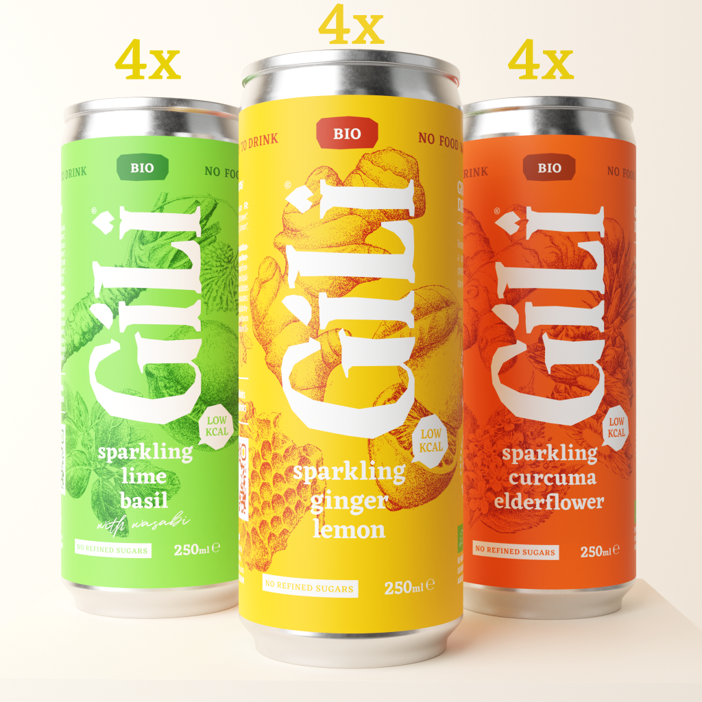 [GSC-MXD] ​​​​​​GILI SPARKLING LEMONADE CANS (4x3) 250ml - Mixed Pack