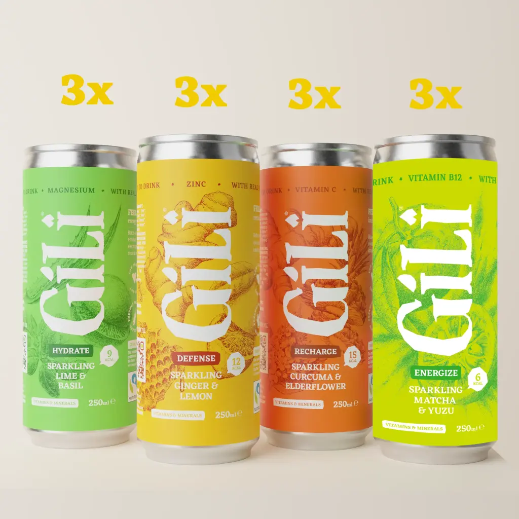 GILI CANETTES DE LIMONADE PÉTILLANTE (4x3) 250 ml - Assortiment Mixe