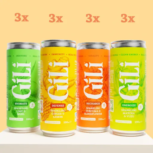 GILI CANETTES DE LIMONADE PÉTILLANTE (4x3) 250 ml - Assortiment Mixe